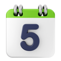 A calendar icon with the number five on it png