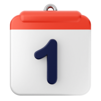 A calendar with the number one on it png