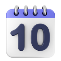 A calendar icon with the number ten on it png
