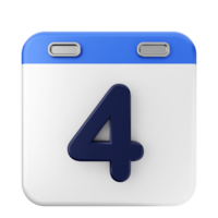 A calendar icon with the number four on it png