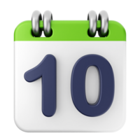 A calendar icon with the number 10 on it png