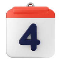 A calendar icon with the number four on it png