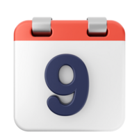 A calendar icon with the number 9 on it png