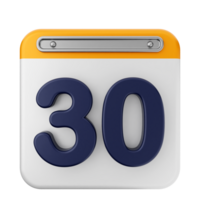 A calendar icon with the number 30 on it png