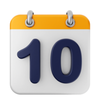 A calendar icon with the number 10 on it png