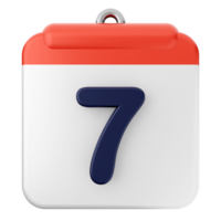 A calendar icon with the number seven on it png