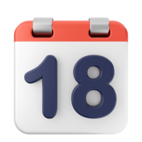A calendar icon with the number 18 on it png