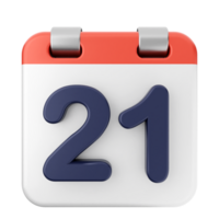 A calendar with the number 21 on it png
