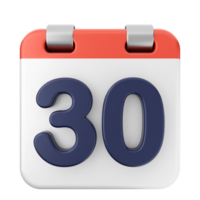 A calendar icon with the number 30 on it png