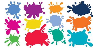 Splashes and stain color set graphics vector