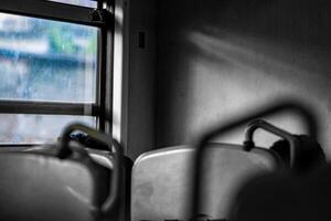 A window in a bus photo