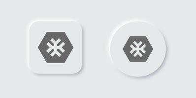 Two white buttons with the symbol of a snowflake vector