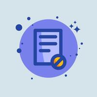 A document icon with a check mark and a circle vector