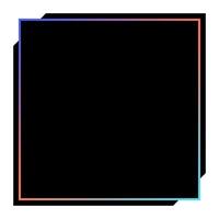 A black square with a rainbow border vector