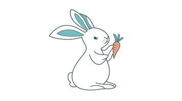 Rabbit with carrot illustration vector