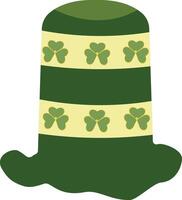 St. Patricks Day Hat with Flat Design. vector