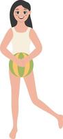Illustration of Human Activities on the Beach with Cartoon Design Style vector