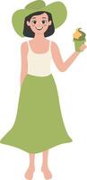 Illustration of Woman Activities on the Beach with Cartoon Design. vector