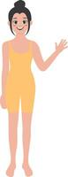 Illustration of Woman Activities on the Beach with Flat Design vector