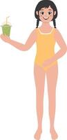 Illustration of Woman Activities on the Beach with Flat Design. vector