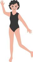 Illustration of Woman Activities on the Beach with Cartoon Design vector