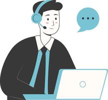 Businessman Character in Simple Design vector