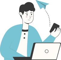 Businessman Character in Simple Design. vector