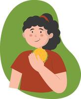 Man Eating Hamburger on White Background vector