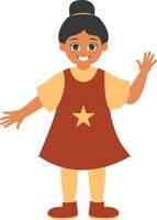 Children's Character on White Background. vector