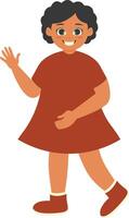 Children's Cartoon Character with Flat Cartoon Design Style. vector