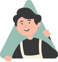 Illustration of People Peeking with Cartoon Design. vector
