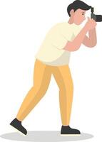 Man Photographer Character on White Background vector
