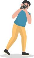 Man Photographer Character with Flat Design. vector
