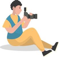 Man Photographer Character with Flat Design vector