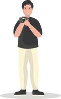 Man Photographer Character in Flat Design. vector
