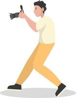 Man Photographer Character in Flat Design vector