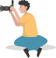 Man Photographer Character in Cartoon Design. vector