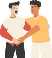 Friendship of Two People with Cartoon Design vector
