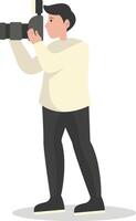 Man Photographer Character Isolated on White Background. vector