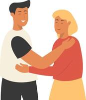 Friendship of Two People with Flat Cartoon Design and Concept vector
