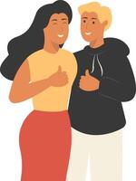 Friendship of Two People with Cartoon Design. vector