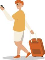 Holiday Traveler Character Isolated on White Background vector