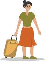 Holiday Traveler Character in Cartoon Design. vector