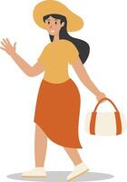 Holiday Traveler Character with Flat Cartoon Design. vector