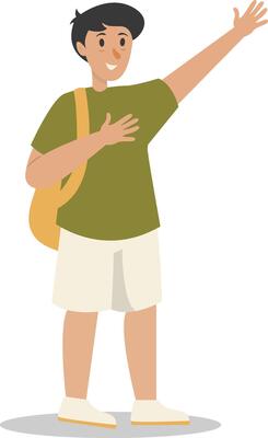 Holiday Traveler Character on White Background.