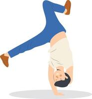 Professional Street Dancer Character with Flat Design. vector