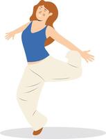 Professional Street Dancer Character with Flat Design vector