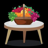 A Fruit Basket on a Table vector