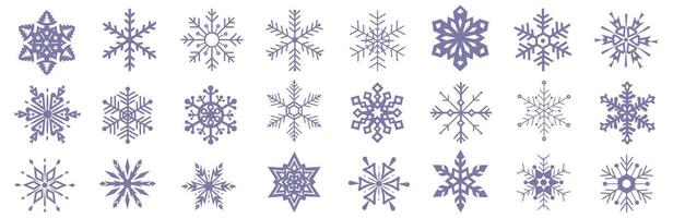 Set of organic and geometric snowflakes. Snowflakes collection isolated on white background. Element for Christmas banners, cards. Set of organic and geometric snowflakes. vector