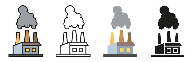Various ways to obtain energy resources and electricity. Factories for generating energy. vector